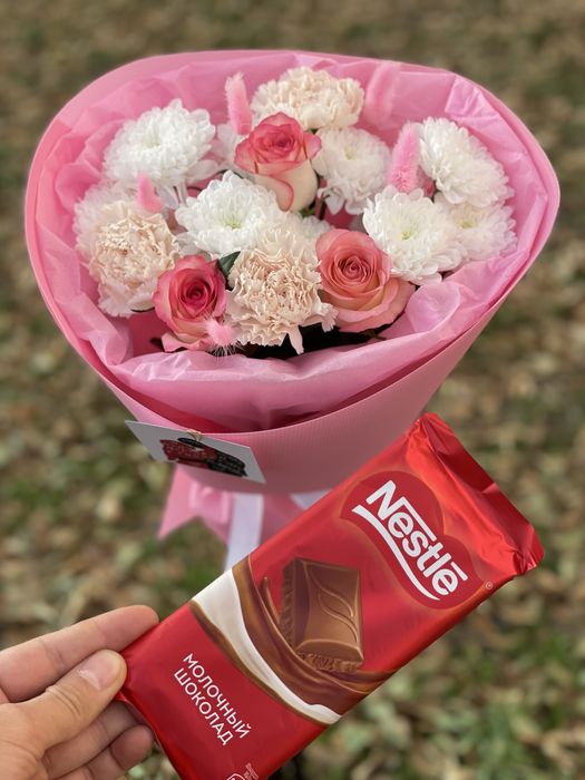 Цветы в Павлодаре с шоколадом нестле