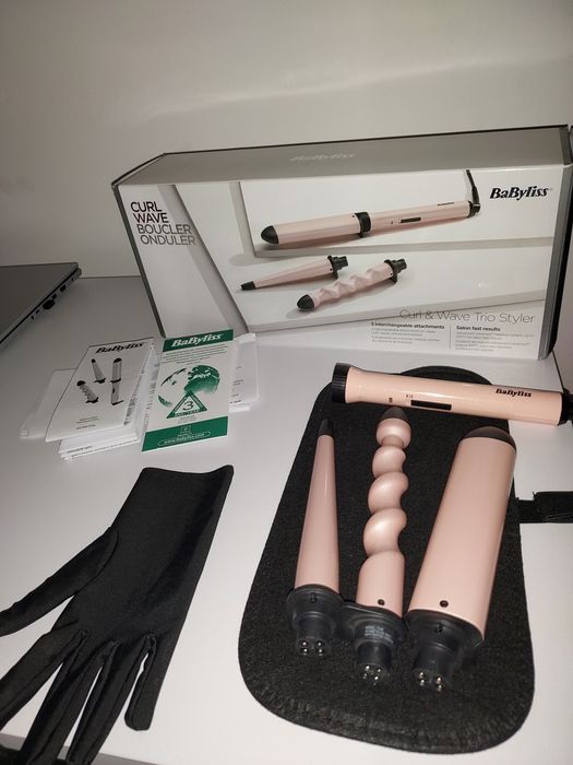 Ondulator de păr Multistyler Curl & Wave Roz Pudrat MS750E, 3 accesori