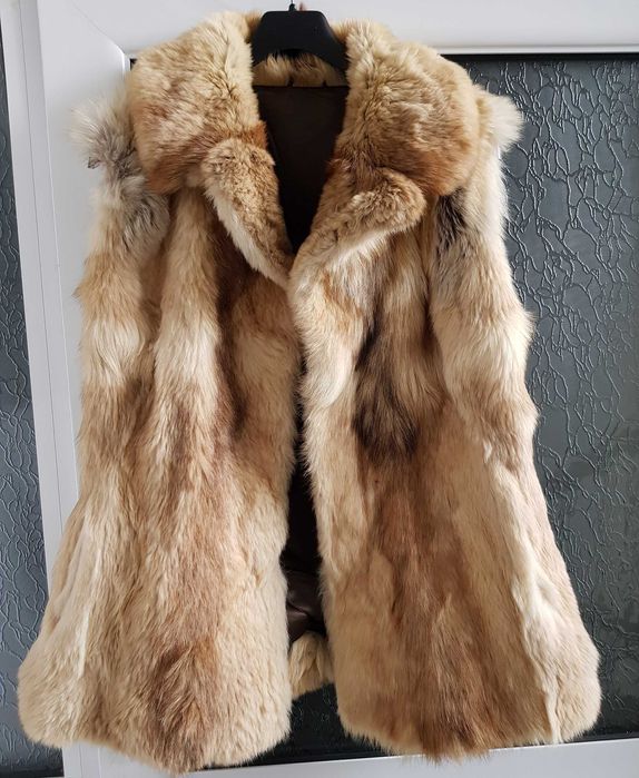 Дамски елек естествен косъм - размер М-Л