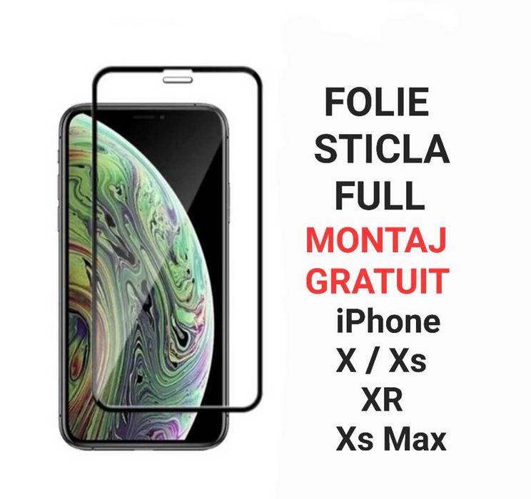 Folie Sticla Full iPhone X XR XS Max 11 12 13 14 Pro Pro Max Plus Mini