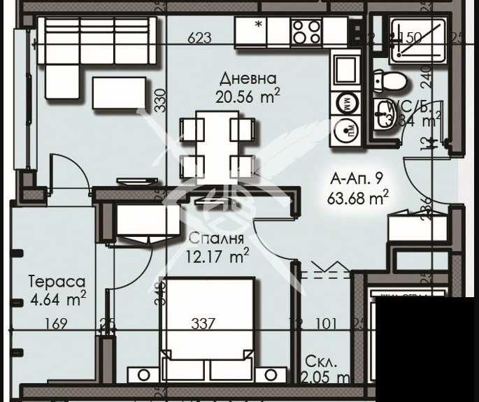 Продава се Двустаен апартамент в Бургас, Изгрев - 63 кв.м за 1213 €/кв.м - Снимка #1