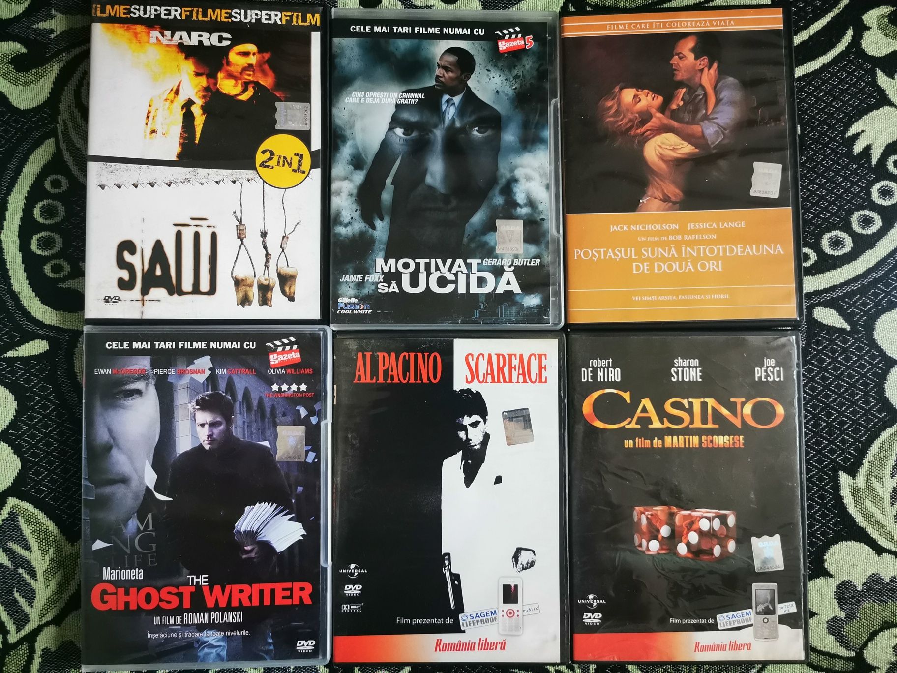 Filme DVD  Jack Nicholson- Postasul -Motivat sa ucida -Scarface Casino