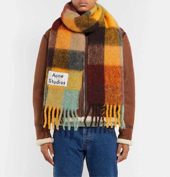 ACNE STUDIOS, Нов зимен вълнен шал - blend Mohair/ wool, checked scarf