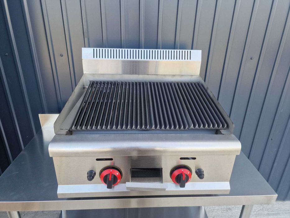 Gratar cu Roca Vulcanica si Grill din fonta,5 kg de roca inclusa