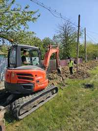 Vând Schimb Miniexcavator Kubota 5 Tone cu Bobcat Sau Incarcator