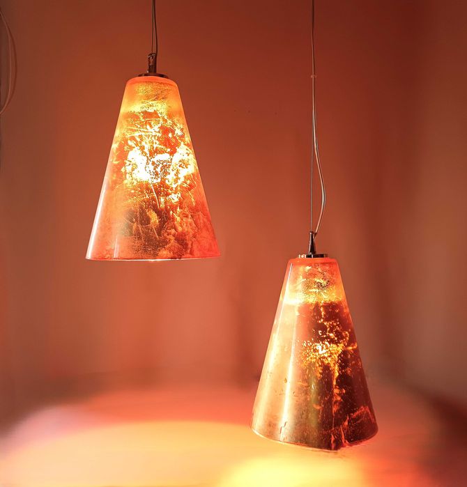 Lustra (1 din 2) Mid-Century, Iluminat arhitectural, RUGGIU, vintage