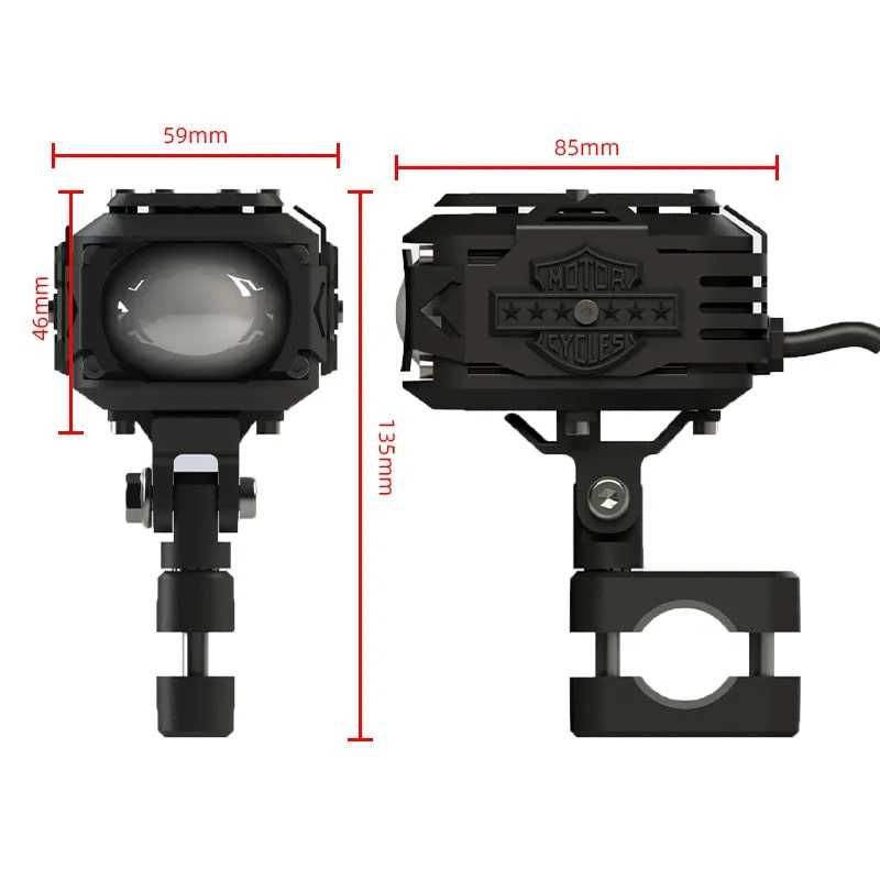 Set 2 Proiectoare Moto led 8000LM, 60W, aluminiu, 4 moduri de luminare