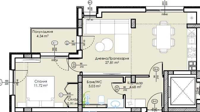 Двустаен апартамент Малка бутикова сграда