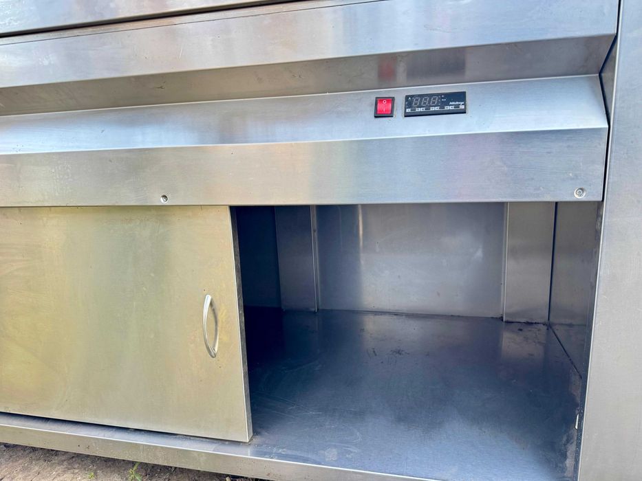 Masa calda , belmarin cu masa inox si spatii depozitare