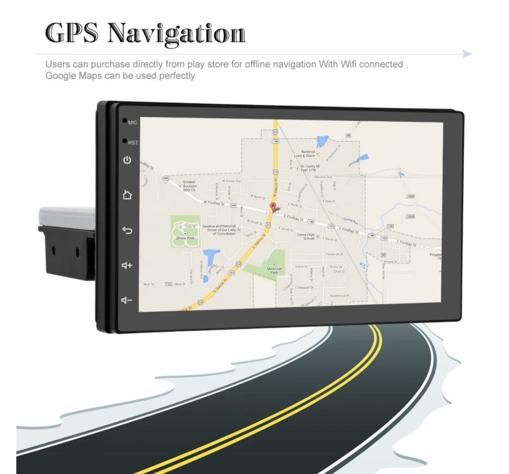 Navigatie GPS Android 1DIN 2GB RAM - Wifi, Bluetooth, USB, 7"