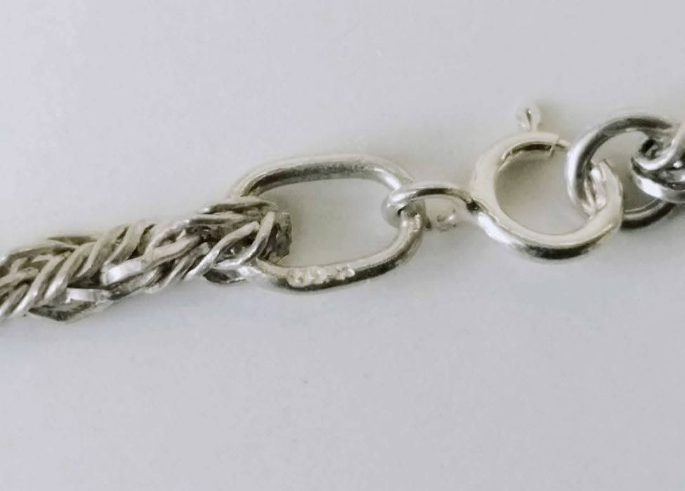 Vechi colier din argint de 830, model rasucit, Germania