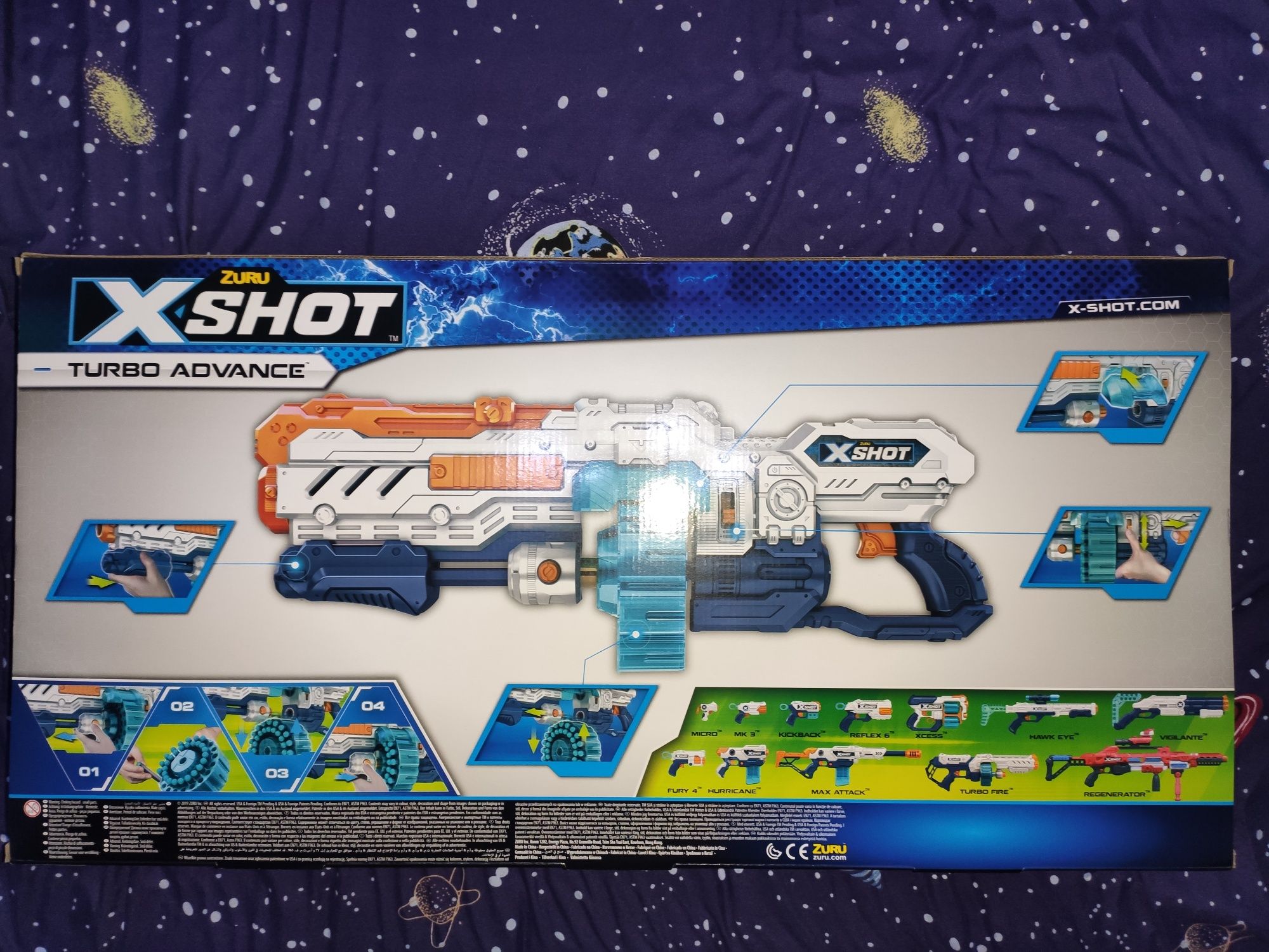 X-Shot Turbo Advance, pușcă cu 96 de gloanțe pt. Copii