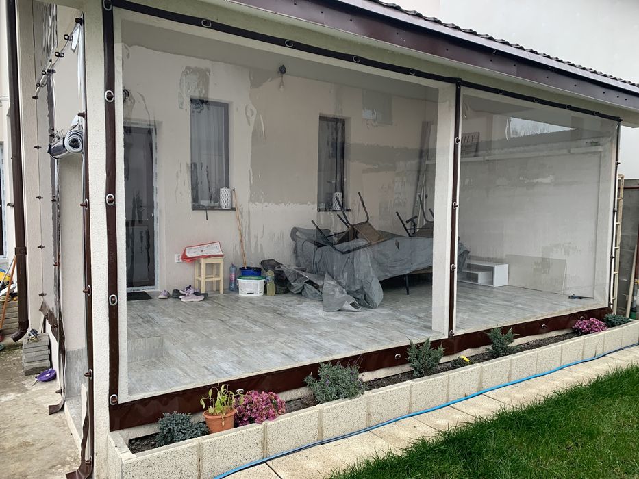 Închidere terase , foișoare și balcoane cu Folie PVC Cristal