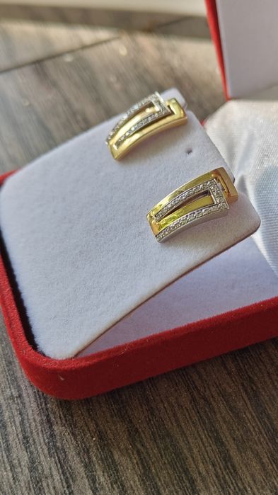 Cercei aur 18k diamante