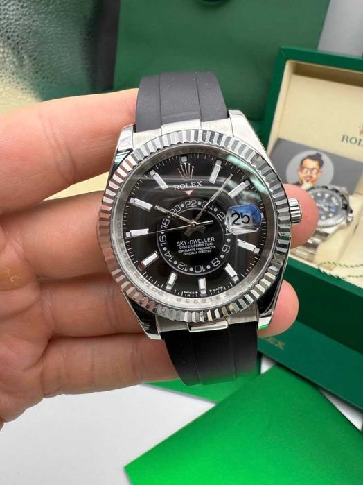 Rolex Sky-Dweller гума/сребро