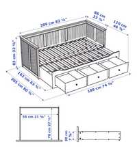 Divan cu 3 sertare dormitor, IKEA Hemnes