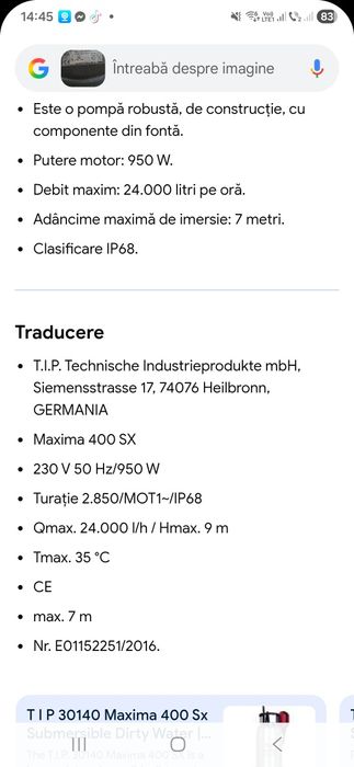 Pompa de apa murdară