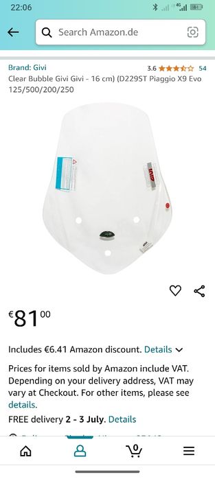 parbriz GIVI - (pentru Piaggio X9)