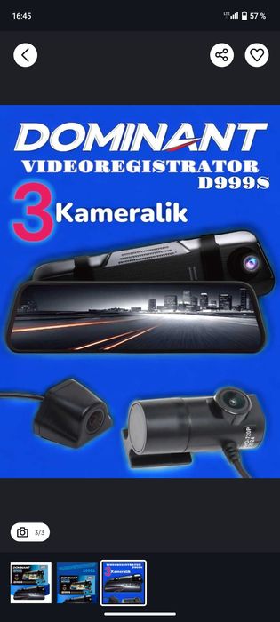 Video registrator 3 kamera