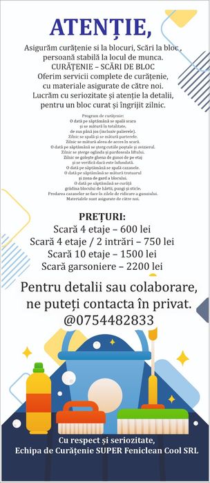 Servicii curetenie la blocuri