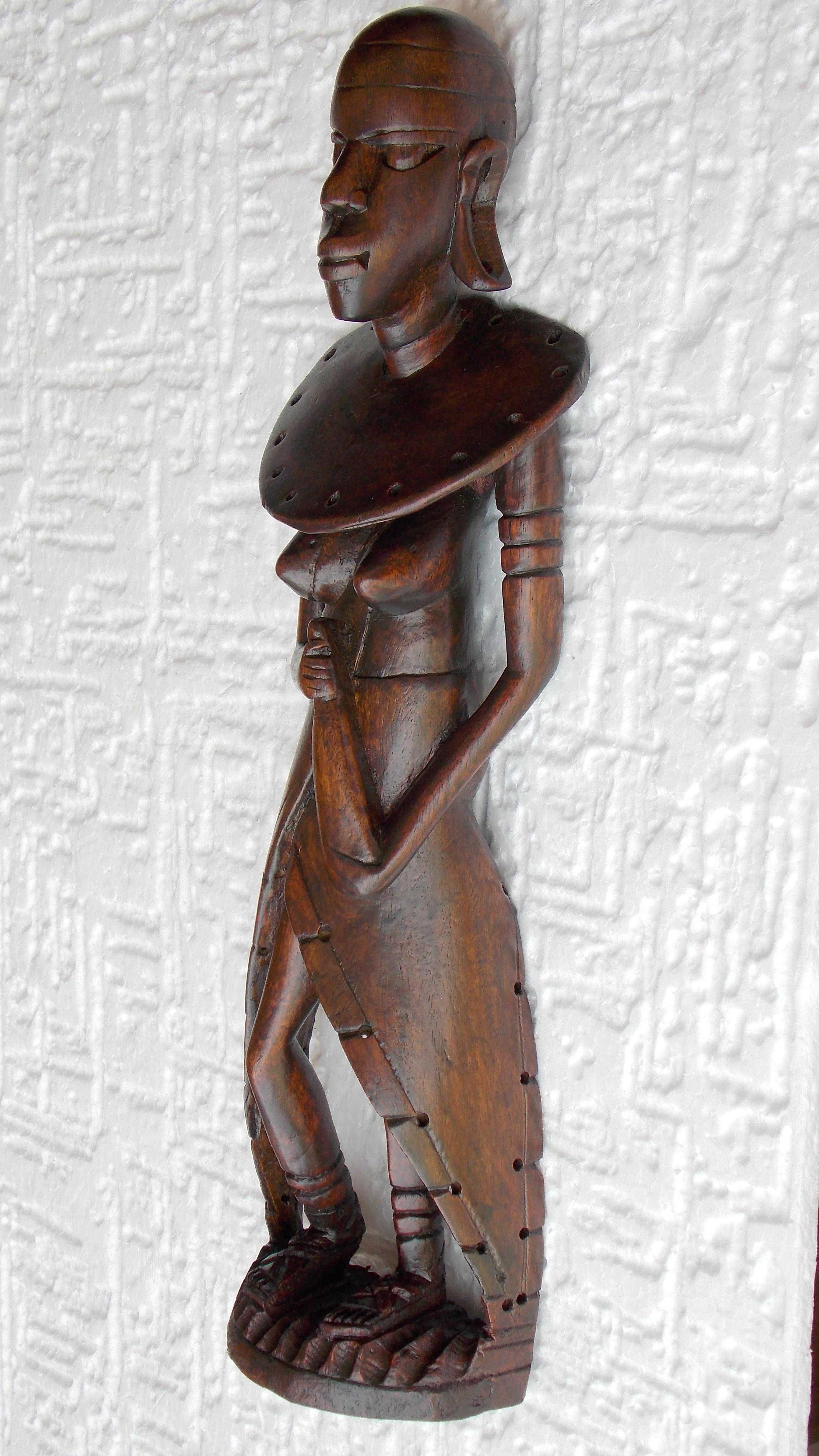 statueta unicat lemn 33 cm arta africana antichitati colectie vintage