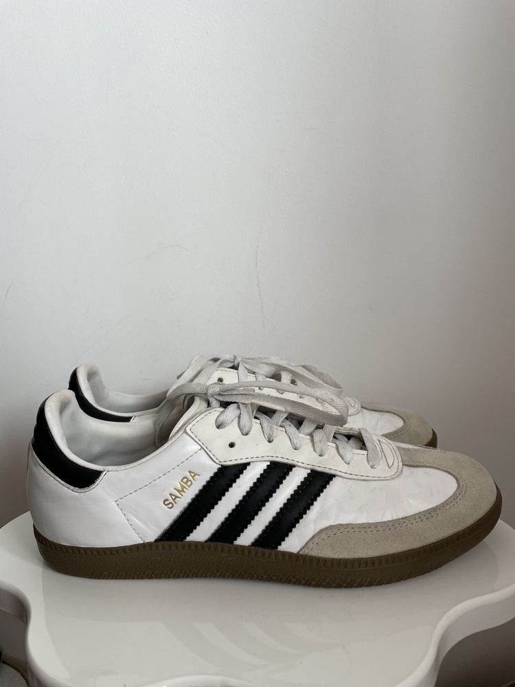 Adidas Originals SAMBA alb cu negru 41 1/3