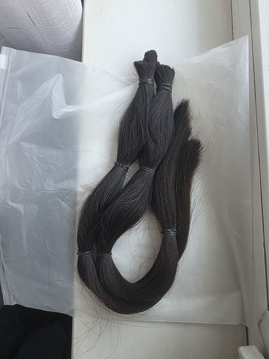 Волосы натуральные чёрные 35 см