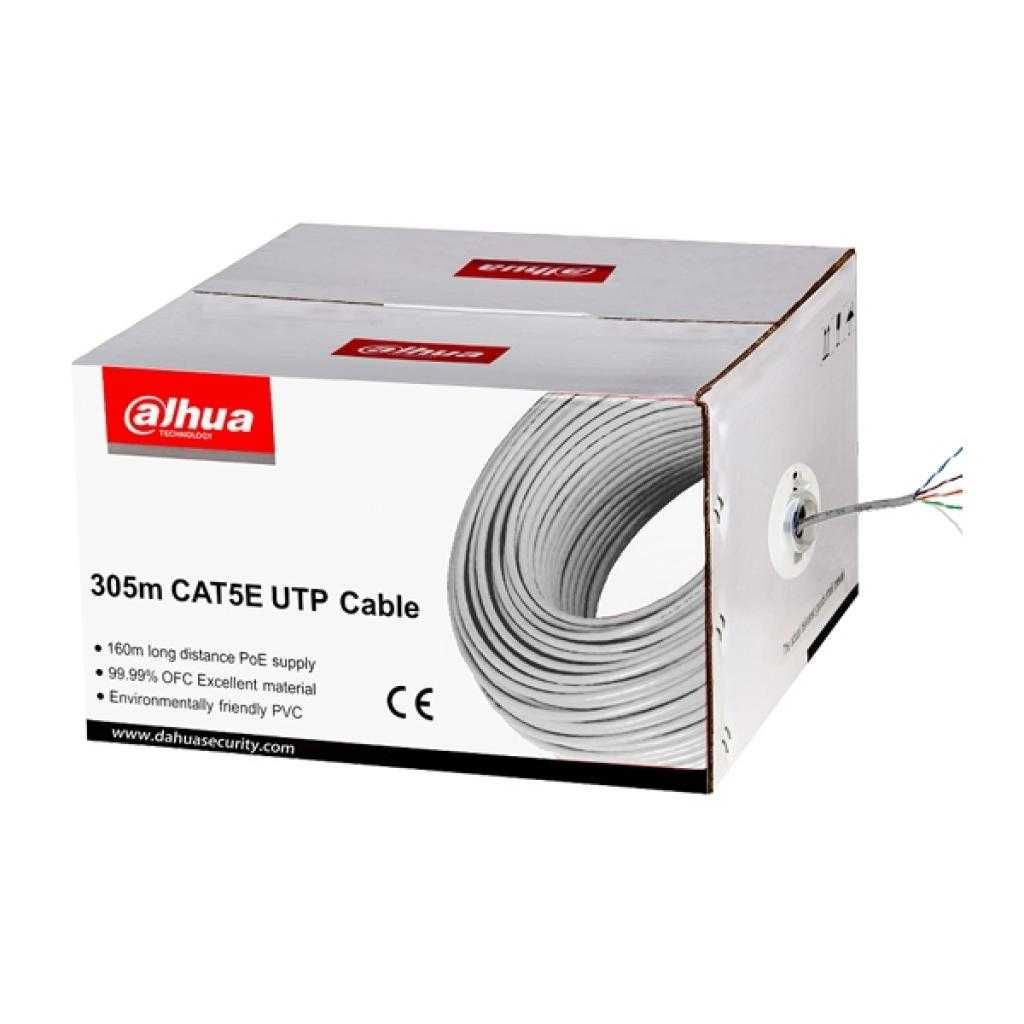 Пач кабел Dahua, UTP кабел, cat.5e, 305м, бял, Лан кабел PFM920I-5EUN