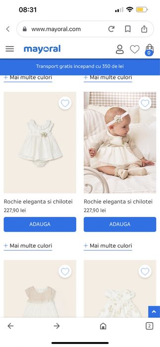 Rochita de botez insotita de bolero si baletini