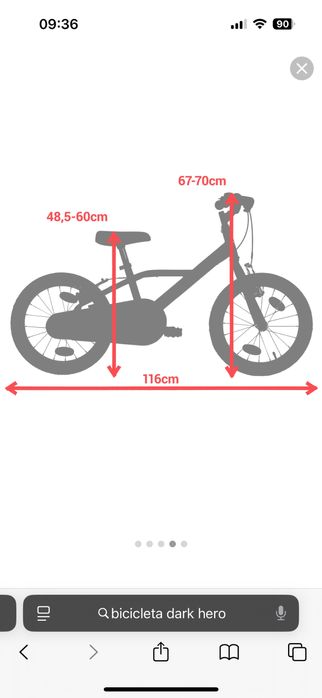 Bicicleta copii BTWIN 16 inch 4-6 ani Dechatlon