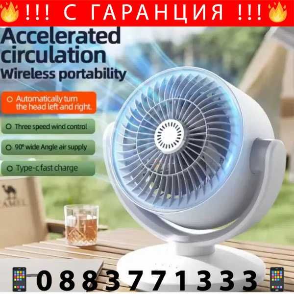 НЕМСКИ Вентилатор с въртяща глава, KS-2023 + Подарък ЛЕД ФЕНЕР