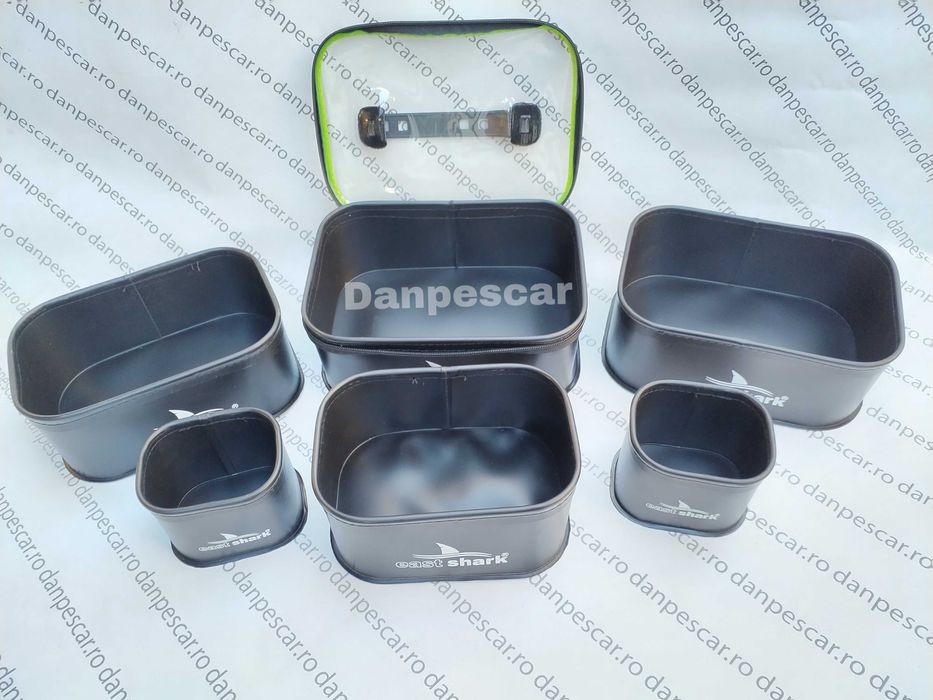 Set 6 Bacuri CUTII Nada EASTSHARK EVA Box Feeder Cu Capac 26x19x12cm