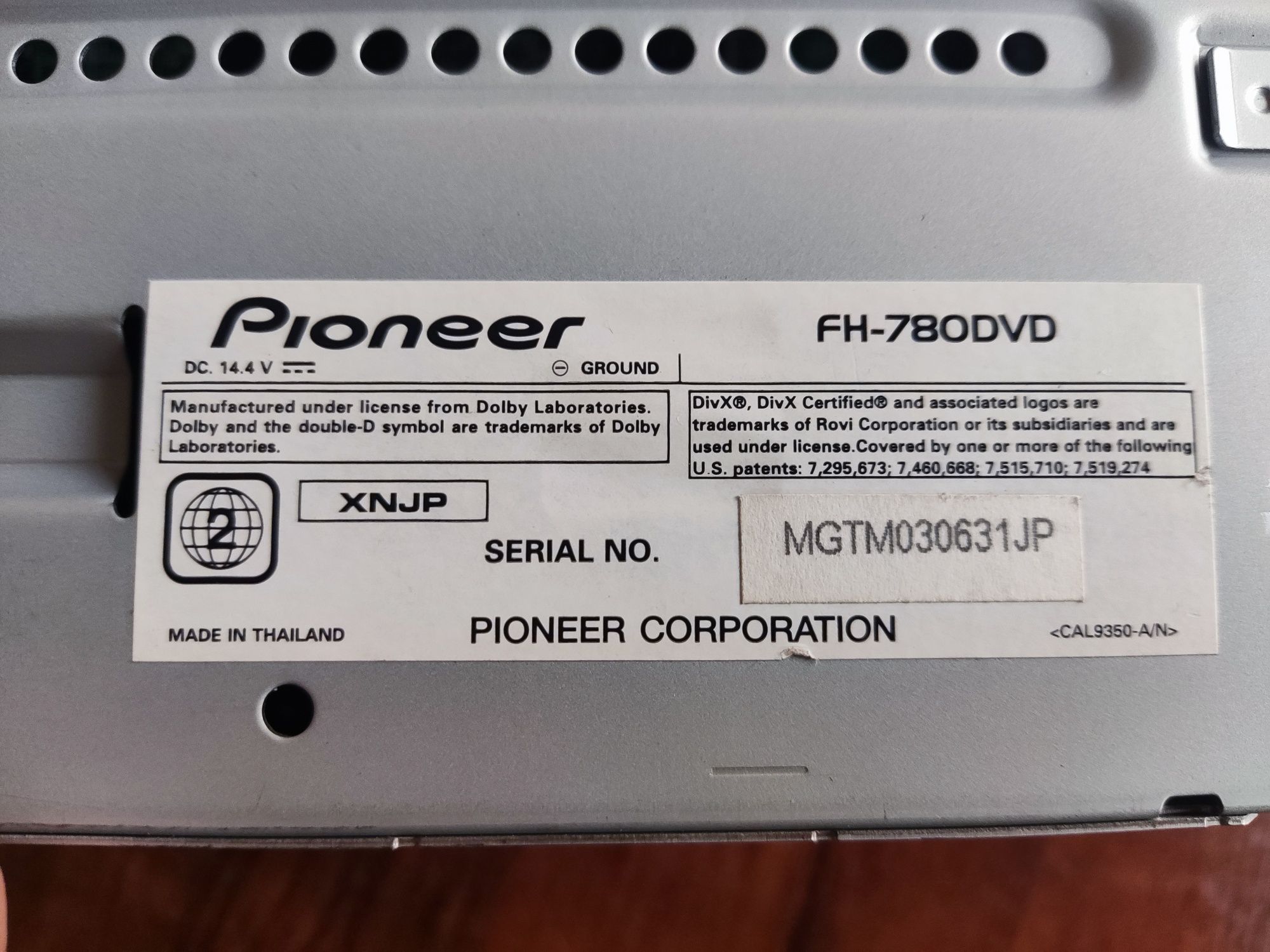 Pioneer Carrozzeria FH780dvd