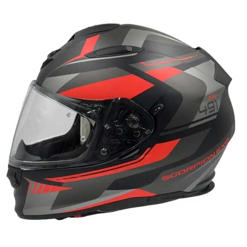 Мото каска Scorpion EXO 491 ABISLIS Matt Black/Red , очила,XL 61-62