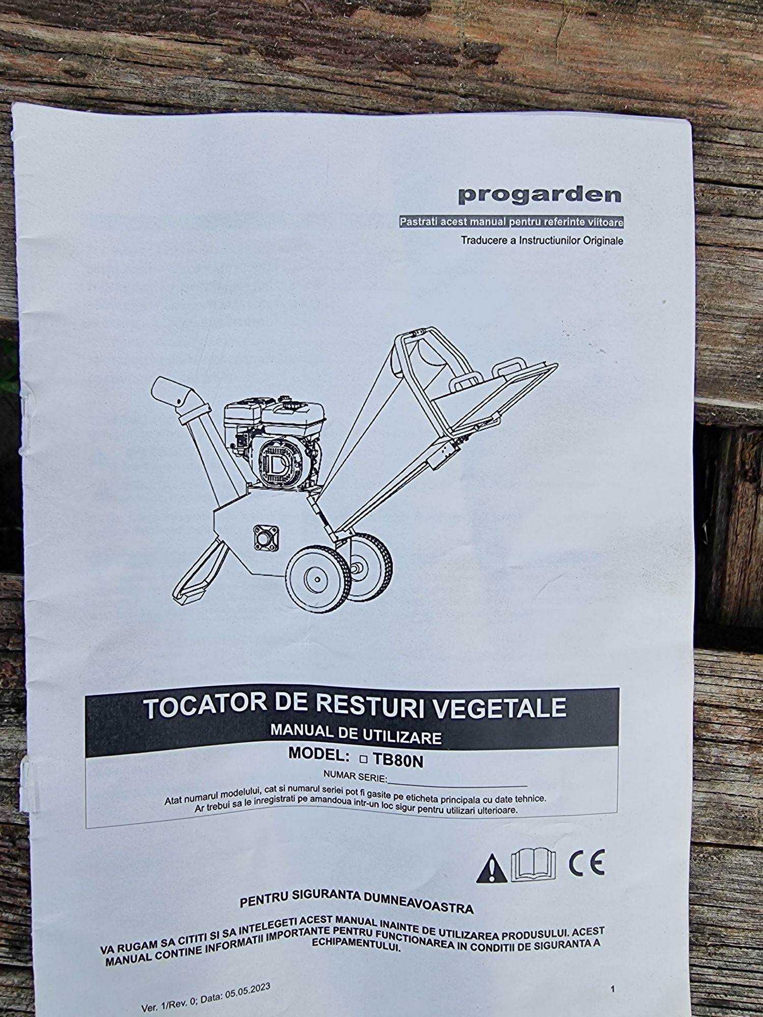 Tocător crengi resturi vegetale progarden model tb80n - ca nou