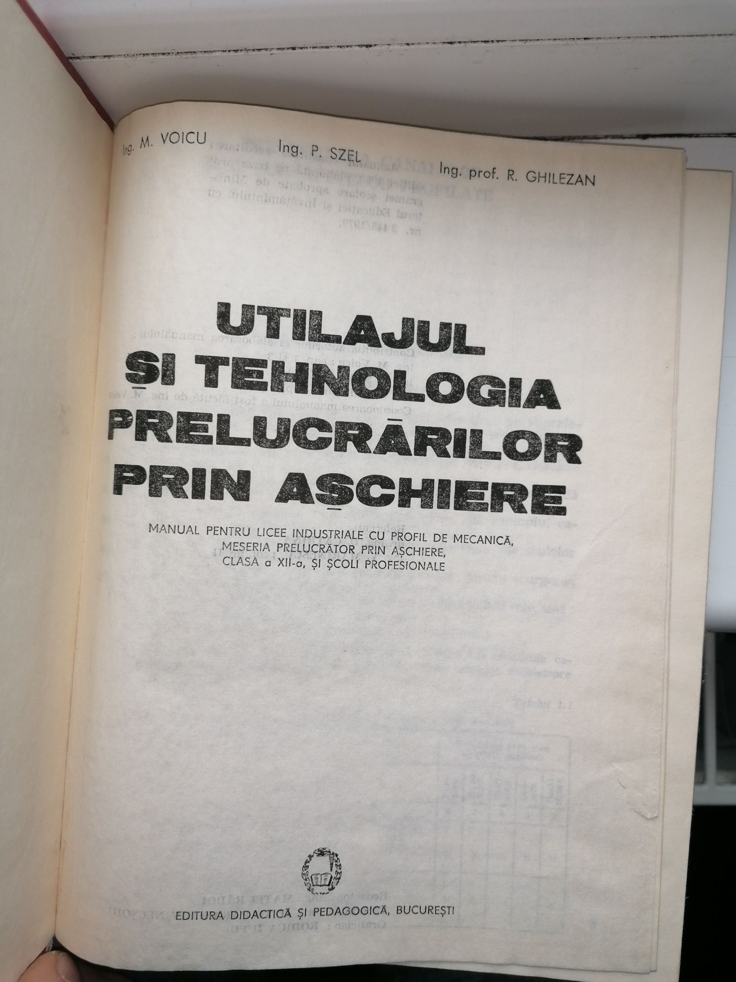 Utilajul și tehnologia prelucrărilor prin aschiere