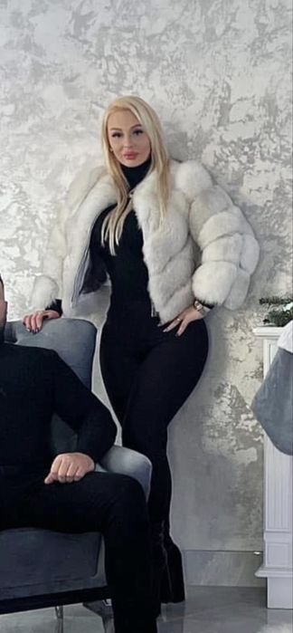 Haina de blana naturala vulpe polara