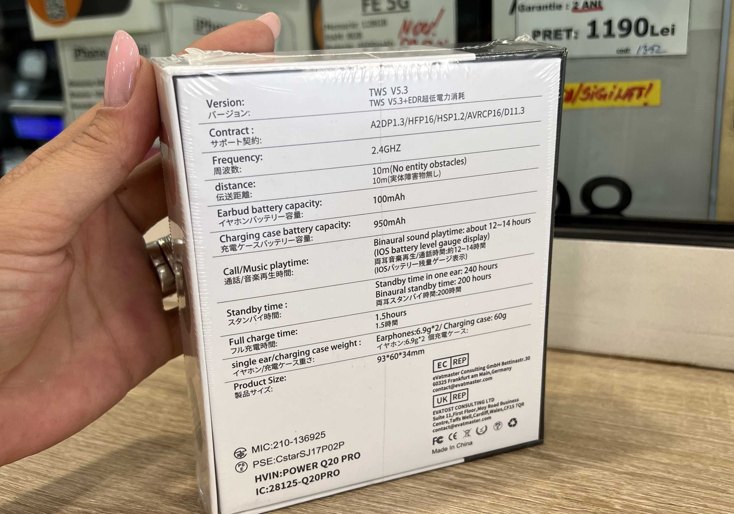 Căști True Wireleless Earbuds YYK-Q63 NOI/Sigilate!
