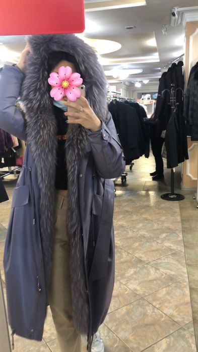 Зимняя парка, мех чернобурка