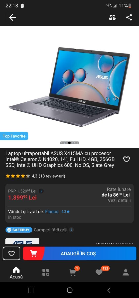 Laptop Asus nou sigilat