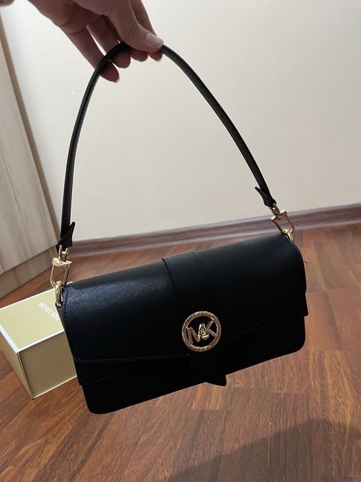 Michael Kors Greenwich из натуральной сафьяновой кожи (чёрная)