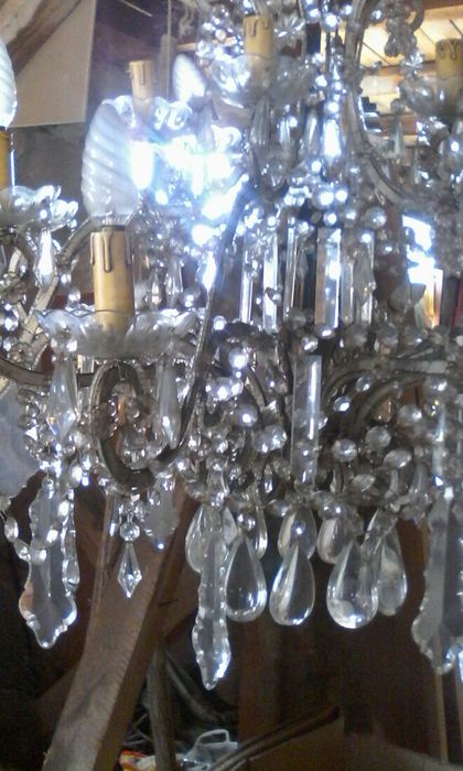 candelabru 12 brațe/cristale Bohemia,stil Luis XIV,baroque/90 cm