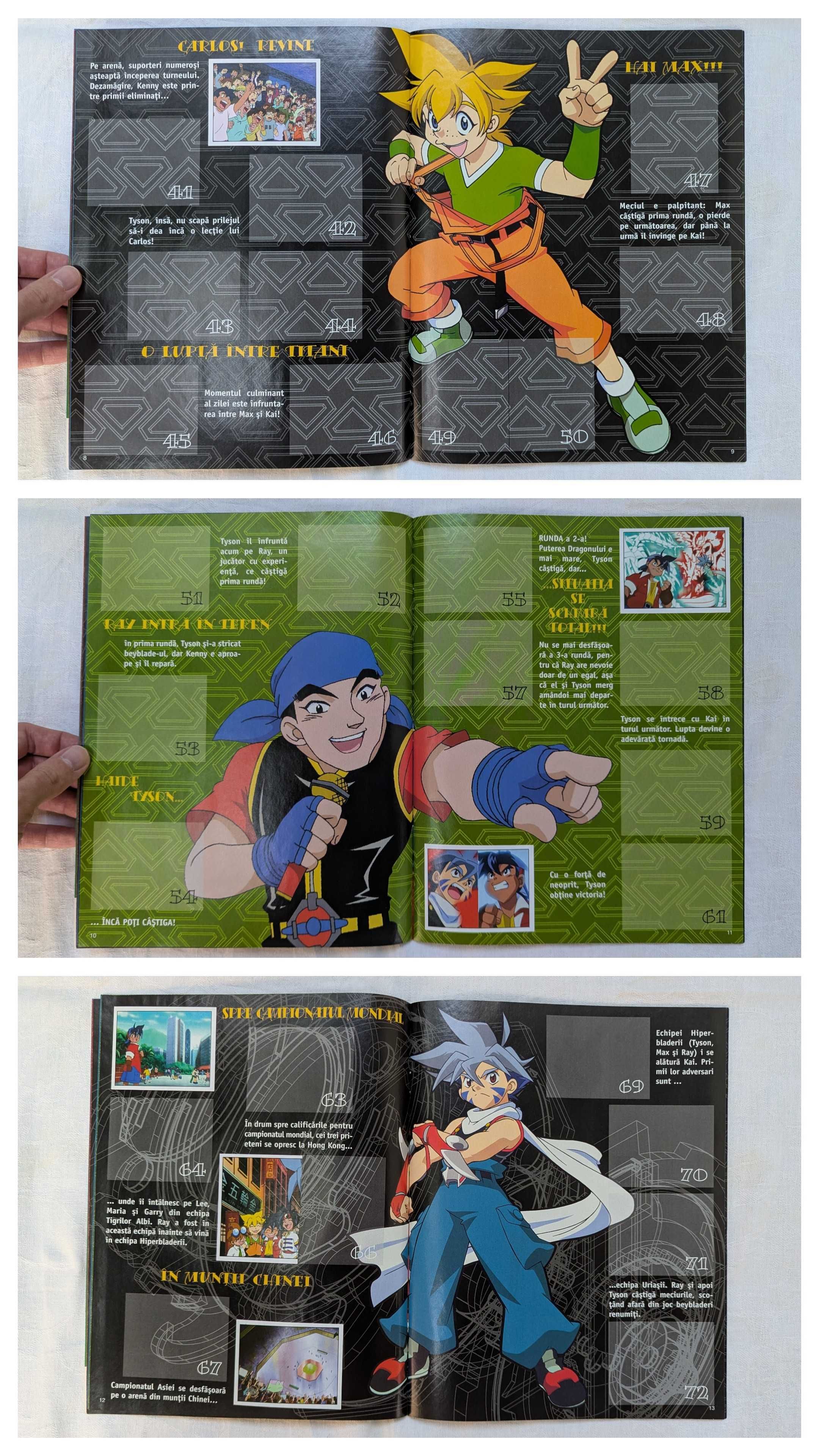 Album Beyblade Panini incomplet (47 / 204 abțibilduri)