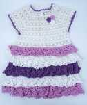 Rochie fete bumbac 2-3 ani alb cu mov