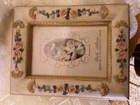 Album poze din rășină (material compozit) cu ornamente flori in relief
