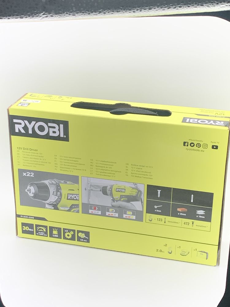 Bormasina, Ryobi, 2 acumulatori, incarcator, geanta + bit, transport 0