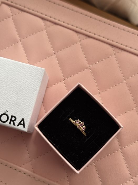 Кольцо pandora тиара принцессы рапунцель