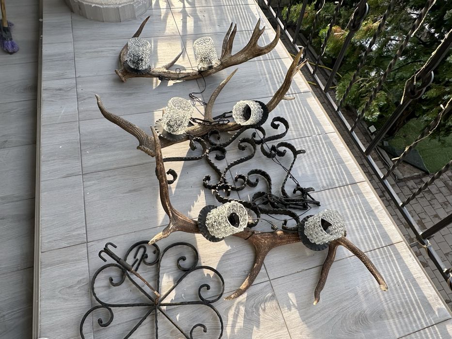 Candelabru / Lustra Coarne de cerb vintage