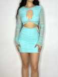 Rochie oh polly noua cu eticheta fara defecte baby blue si sclipici