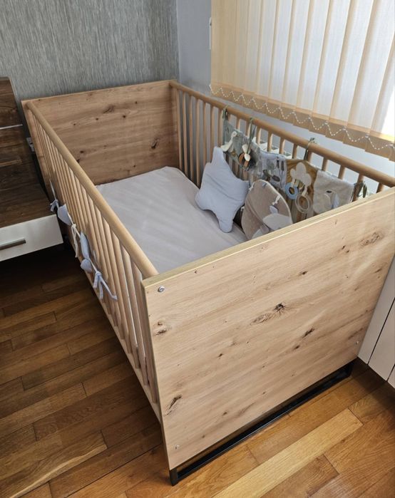 Дървена бебешка кошара 1.40/70 см.
